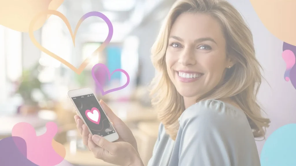 בחורה מאושרת מחזיקה פלאפון